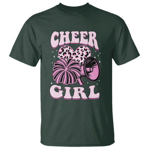 Cheerleading T Shirt Cheer Girl Pink Leopard Cheerleader TS02 Dark Forest Green Printyourwear