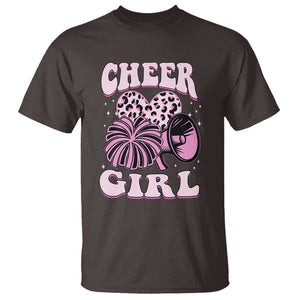 Cheerleading T Shirt Cheer Girl Pink Leopard Cheerleader TS02 Dark Chocolate Printyourwear