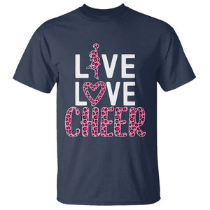 Cheerleading T Shirt Live Love Cheer Girl Pink Leopard Cheerleader TS02 Navy Printyourwear