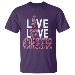 Cheerleading T Shirt Live Love Cheer Girl Pink Leopard Cheerleader TS02 Purple Printyourwear