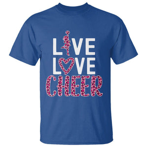 Cheerleading T Shirt Live Love Cheer Girl Pink Leopard Cheerleader TS02 Royal Blue Printyourwear