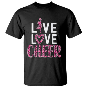 Cheerleading T Shirt Live Love Cheer Girl Pink Leopard Cheerleader TS02 Black Printyourwear