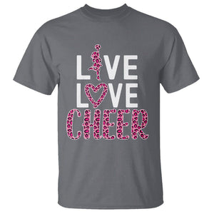 Cheerleading T Shirt Live Love Cheer Girl Pink Leopard Cheerleader TS02 Charcoal Printyourwear