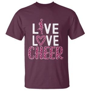 Cheerleading T Shirt Live Love Cheer Girl Pink Leopard Cheerleader TS02 Maroon Printyourwear