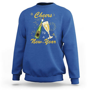 Cheers To A Happy New Year Eve Party Sweatshirt TS09 Royal Blue Printyourwear