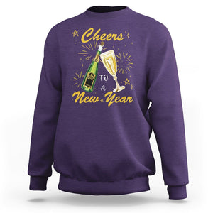 Cheers To A Happy New Year Eve Party Sweatshirt TS09 Purple Printyourwear