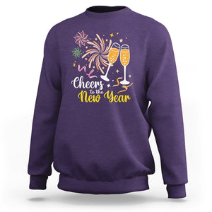 Cheers To A Happy New Year Eve Party Sweatshirt TS09 Purple Printyourwear