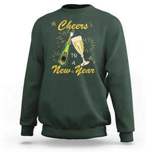 Cheers To A Happy New Year Eve Party Sweatshirt TS09 Dark Forest Green Printyourwear