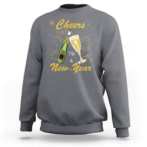 Cheers To A Happy New Year Eve Party Sweatshirt TS09 Charcoal Printyourwear