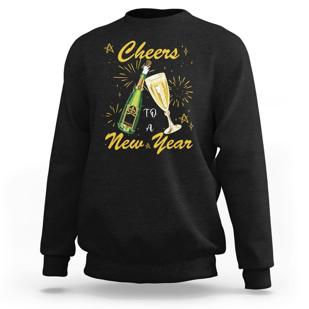 Cheers To A Happy New Year Eve Party Sweatshirt TS09 Black Printyourwear