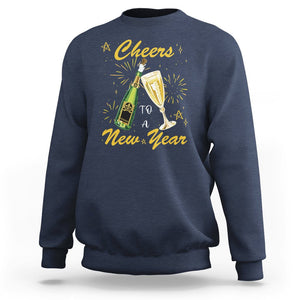 Cheers To A Happy New Year Eve Party Sweatshirt TS09 Navy Printyourwear