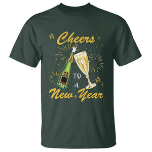 Cheers To A Happy New Year Eve Party T Shirt TS09 Dark Forest Green Printyourwear