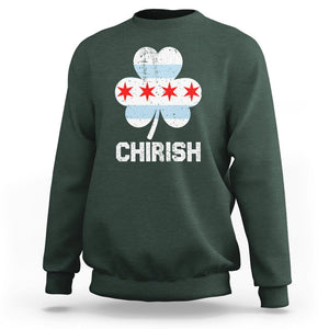 Chicago St Patrick's Day Sweatshirt Chirish American Irish South Side Pride Shamrock TS02 Dark Forest Green Printyourwear