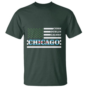 Chicago St Patrick's Day T Shirt Cork Dublin Galway South Side Irish Flag TS02 Dark Forest Green Printyourwear