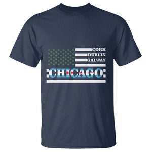 Chicago St Patrick's Day T Shirt Cork Dublin Galway South Side Irish Flag TS02 Navy Printyourwear