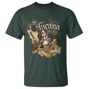 Chicana Mexico Cholo Mexican American Latina T Shirt TS09 Dark Forest Green Printyourwear