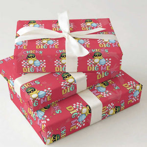 Chicks Dig Me Wrapping Paper Roll Funny Easter Chick TS14 Red Print Your Wear