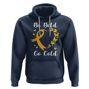 Childhood Cancer Awareness Hoodie Childhood Be Bold Go Gold Heart TS02 Navy Printyourwear