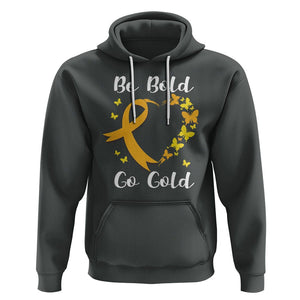 Childhood Cancer Awareness Hoodie Childhood Be Bold Go Gold Heart TS02 Dark Heather Printyourwear