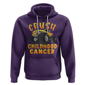 Childhood Cancer Awareness Hoodie Crush Childhood Cancer Monster Truck Gold Ribbon TS02 Purple Printyourwear