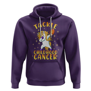 Childhood Cancer Awareness Hoodie Dabbing Unicorn Rugby Football Tackle TS02 Purple Printyourwear