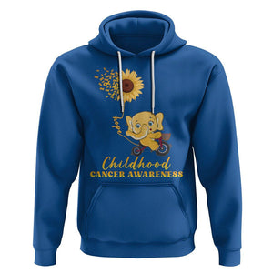 Childhood Cancer Awareness Hoodie Elephant Sunflower Gold Ribbon TS02 Royal Blue Printyourwear