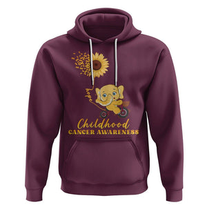 Childhood Cancer Awareness Hoodie Elephant Sunflower Gold Ribbon TS02 Maroon Printyourwear