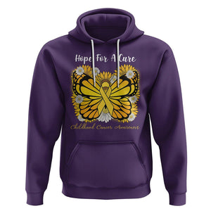 Childhood Cancer Awareness Hoodie Hope For A Cure Butterfly Flower TS02 Purple Printyourwear