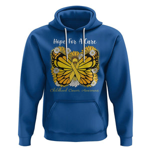 Childhood Cancer Awareness Hoodie Hope For A Cure Butterfly Flower TS02 Royal Blue Printyourwear