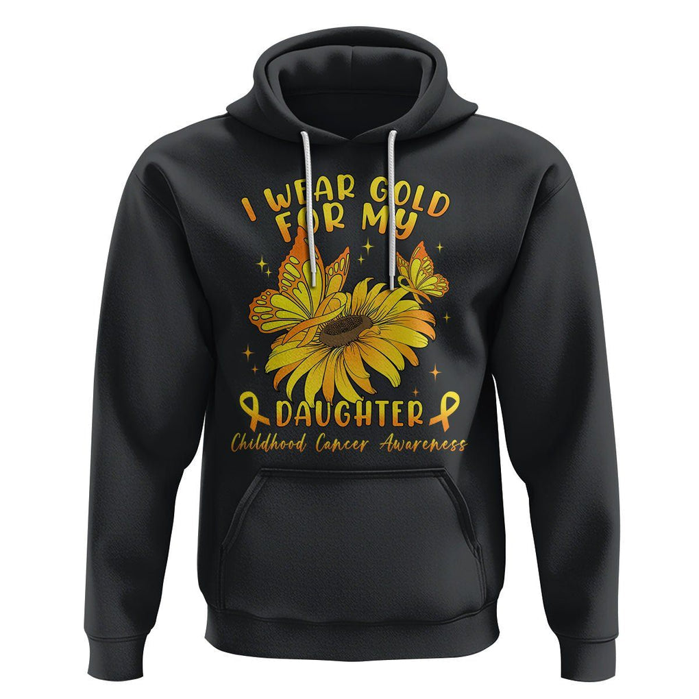 Childhood Cancer Awareness Hoodie I Wear Gold For My Daughter TS02 Black Printyourwear