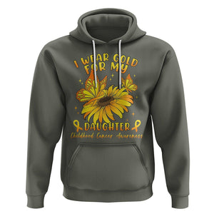 Childhood Cancer Awareness Hoodie I Wear Gold For My Daughter TS02 Military Green Printyourwear