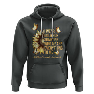 Childhood Cancer Awareness Hoodie I Wear Gold For Someone Means Everything TS02 Dark Heather Printyourwear