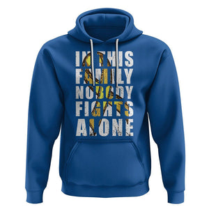 Childhood Cancer Awareness Hoodie In This Family Nobody Fights Alone Gold Ribbon Support Squad TS02 Royal Blue Printyourwear