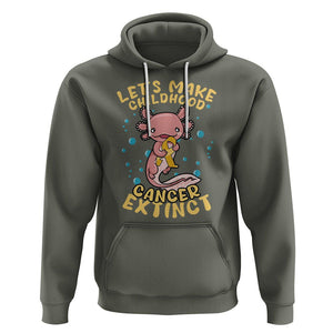 Childhood Cancer Awareness Hoodie Make Extinct Axolotl Pediatric Cancer TS02 Military Green Printyourwear