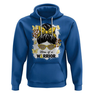 Childhood Cancer Awareness Hoodie Mom Of A Warrior Messy Bun Gold Ribbon Support Squad TS02 Royal Blue Printyourwear