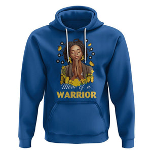 Childhood Cancer Awareness Hoodie Mom Of A Warrior Messy Bun Melanin Gold Ribbon Support Squad TS02 Royal Blue Printyourwear