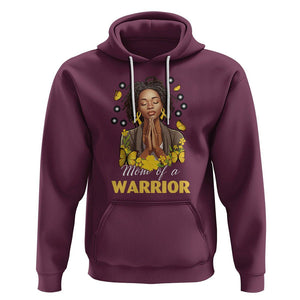 Childhood Cancer Awareness Hoodie Mom Of A Warrior Messy Bun Melanin Gold Ribbon Support Squad TS02 Maroon Printyourwear