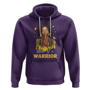 Childhood Cancer Awareness Hoodie Mom Of A Warrior Messy Bun Melanin Gold Ribbon Support Squad TS02 Purple Printyourwear