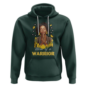 Childhood Cancer Awareness Hoodie Mom Of A Warrior Messy Bun Melanin Gold Ribbon Support Squad TS02 Dark Forest Green Printyourwear