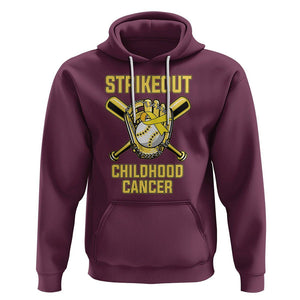 Childhood Cancer Awareness Hoodie Strikeout Childhood Cancer Baseball Support Pediatric Cancer TS02 Maroon Printyourwear