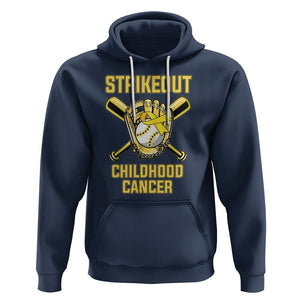 Childhood Cancer Awareness Hoodie Strikeout Childhood Cancer Baseball Support Pediatric Cancer TS02 Navy Printyourwear