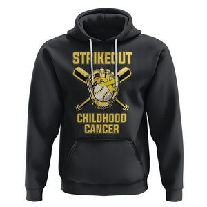 Childhood Cancer Awareness Hoodie Strikeout Childhood Cancer Baseball Support Pediatric Cancer TS02 Black Printyourwear