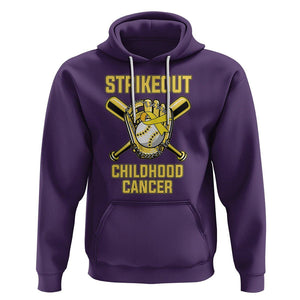 Childhood Cancer Awareness Hoodie Strikeout Childhood Cancer Baseball Support Pediatric Cancer TS02 Purple Printyourwear