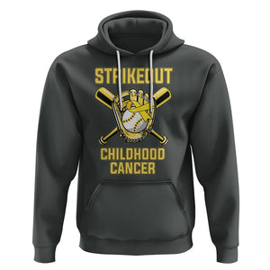 Childhood Cancer Awareness Hoodie Strikeout Childhood Cancer Baseball Support Pediatric Cancer TS02 Dark Heather Printyourwear