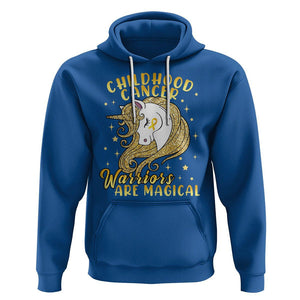 Childhood Cancer Awareness Hoodie Warriors Are Magical Unicorn Gold Ribbon TS02 Royal Blue Printyourwear