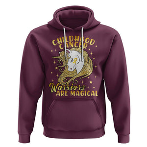 Childhood Cancer Awareness Hoodie Warriors Are Magical Unicorn Gold Ribbon TS02 Maroon Printyourwear