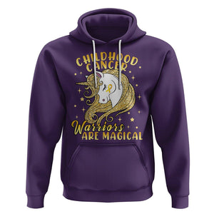 Childhood Cancer Awareness Hoodie Warriors Are Magical Unicorn Gold Ribbon TS02 Purple Printyourwear