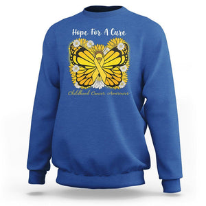 Childhood Cancer Awareness Sweatshirt Hope For A Cure Butterfly Flower TS02 Royal Blue Printyourwear