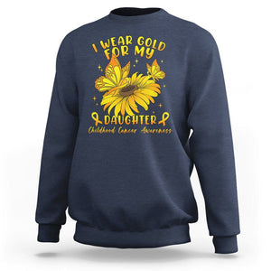 Childhood Cancer Awareness Sweatshirt I Wear Gold For My Daughter TS02 Navy Printyourwear