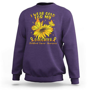 Childhood Cancer Awareness Sweatshirt I Wear Gold For My Daughter TS02 Purple Printyourwear